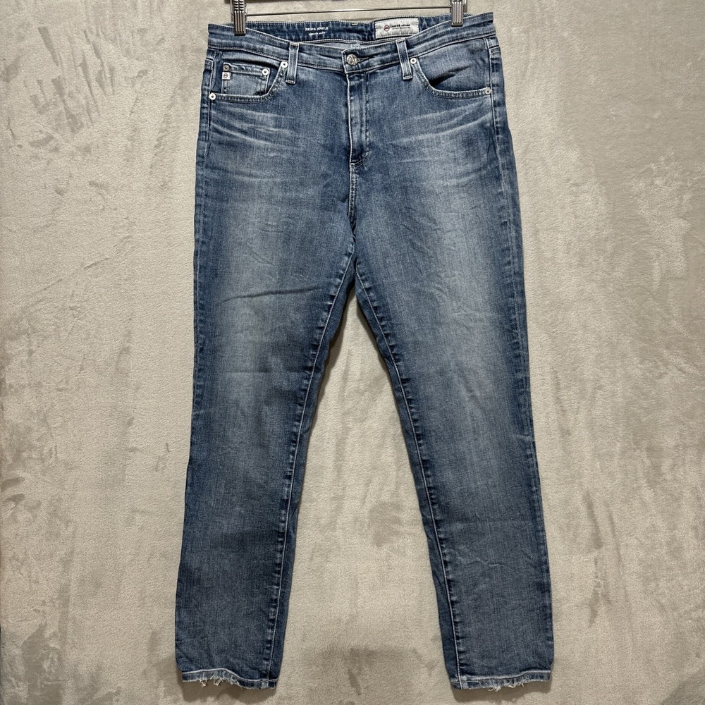 AG Adriano Women's Jeans Size 32R Prima Ankle Cigarette Blue Med Wash Stretch‎